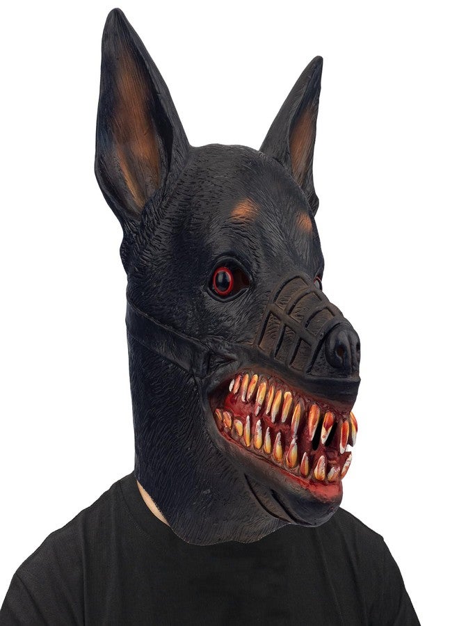 AQKILO Dog Mask Animal Latex Full Head Realistic Masks Fancy Dress for Halloween Carnival Costume Party - Image 1